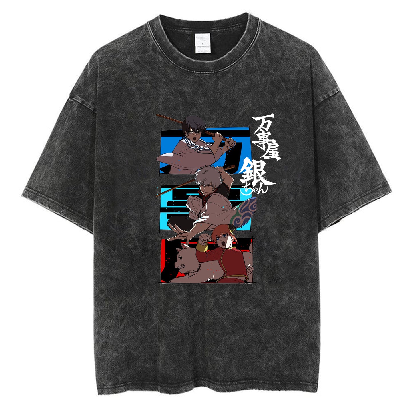 Gintama Print Button Down Short Sleeve Summer T-shirts