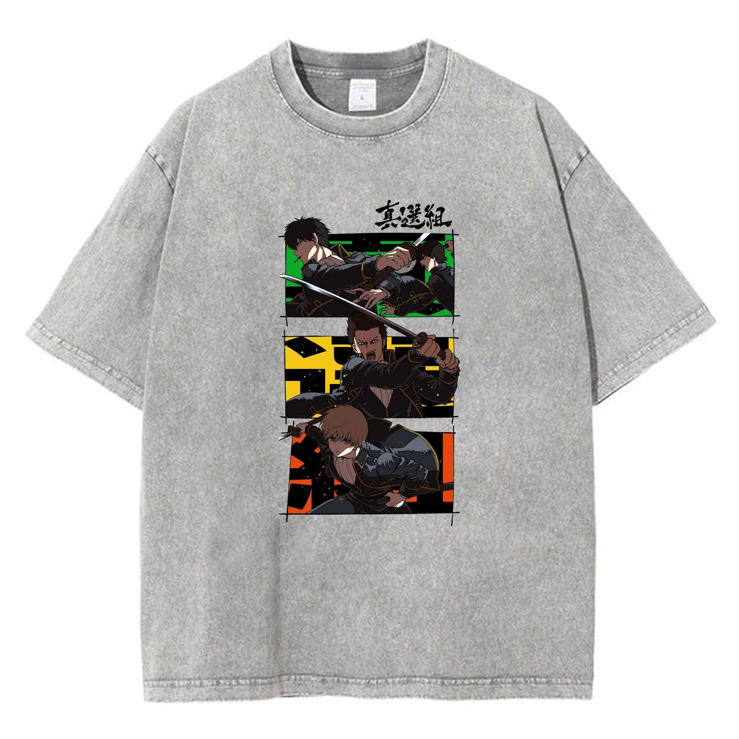 Gintama Print Button Down Short Sleeve Shirt