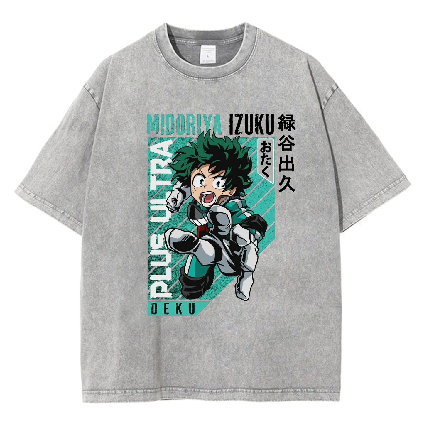 Mens T Shirt Anime My Hero Academiaed T-Shirts Harajuku Izuku Midoriya Summer Tees Funny Loose 100 Cotton Clothes Gift