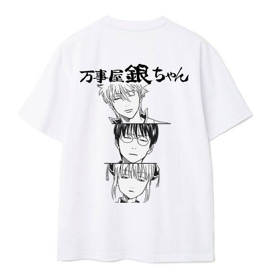 Medfine Gintamas Shirt Men's Printed Short Tops
