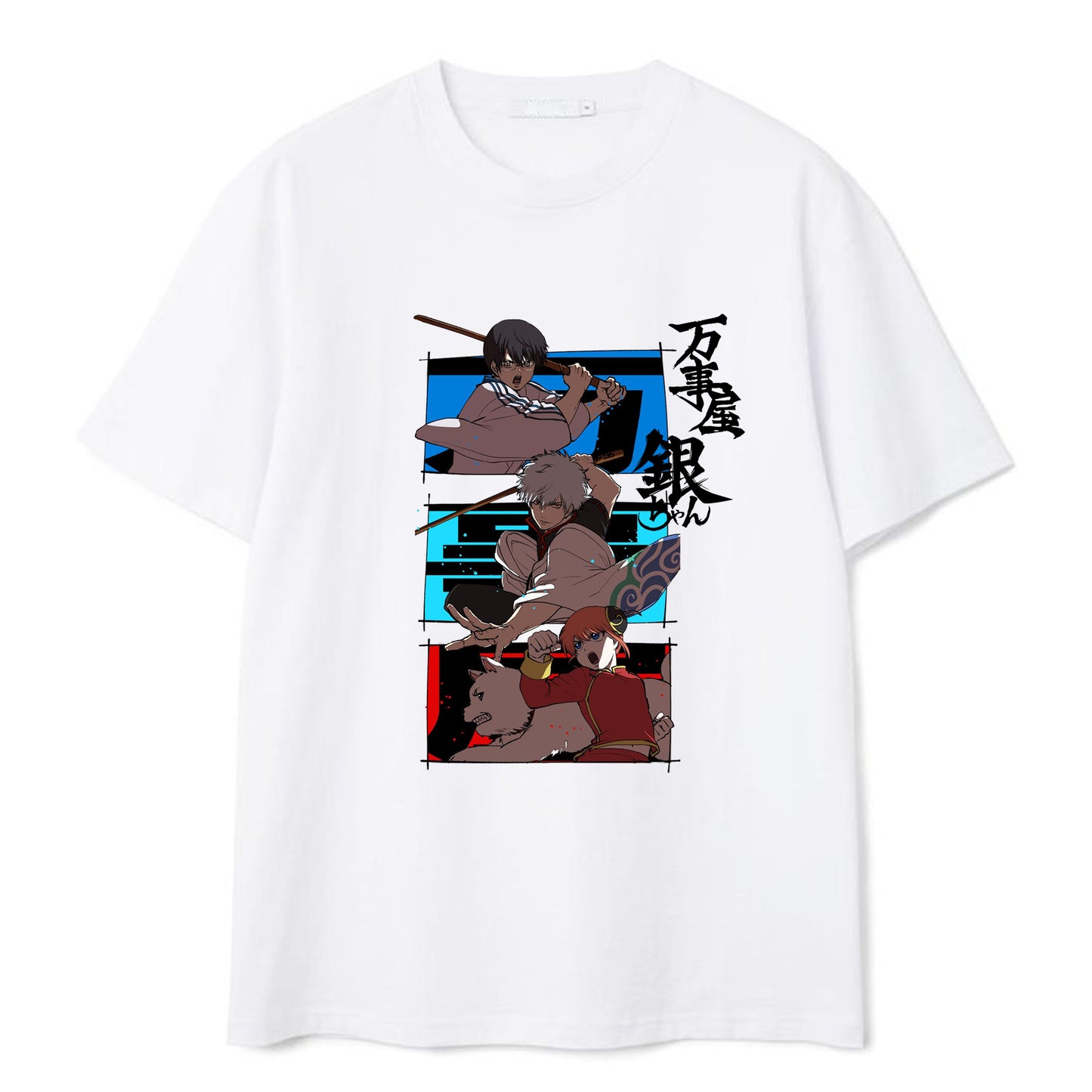 Gintama Print Button Down Short Sleeve Summer T-shirts