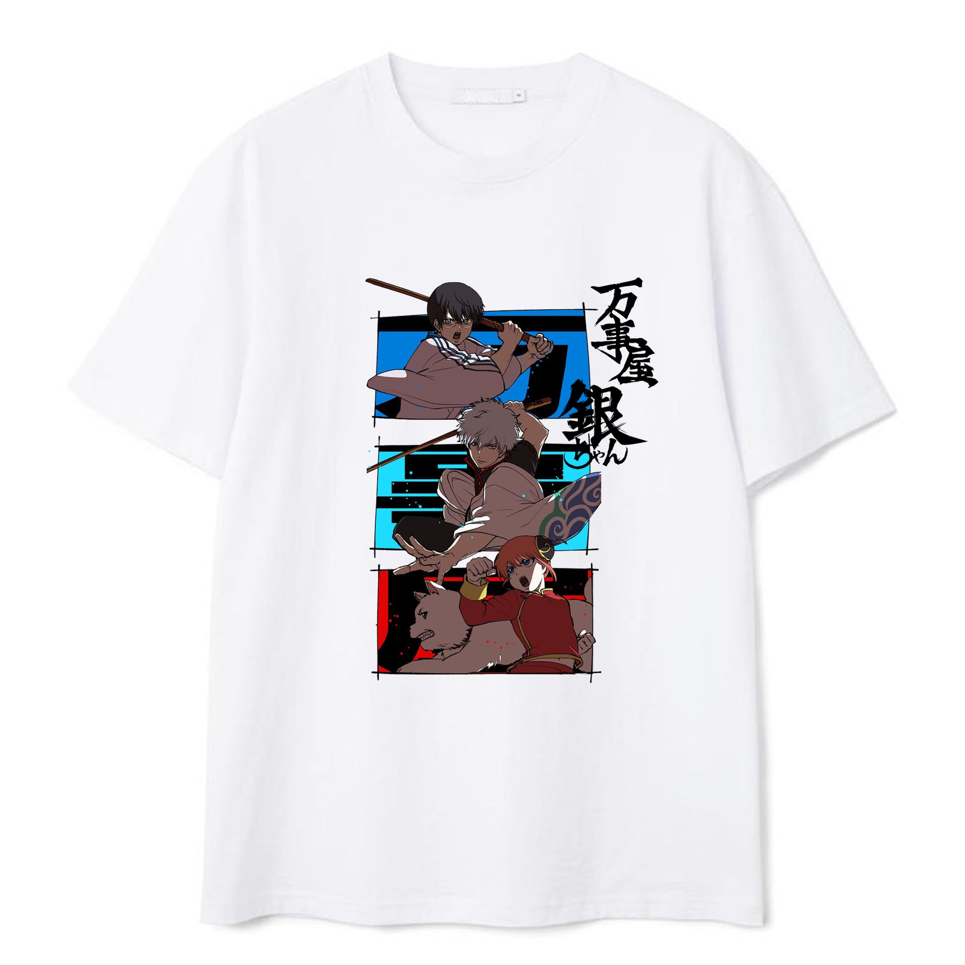 Gintama Print Button Down Short Sleeve Summer T-shirts