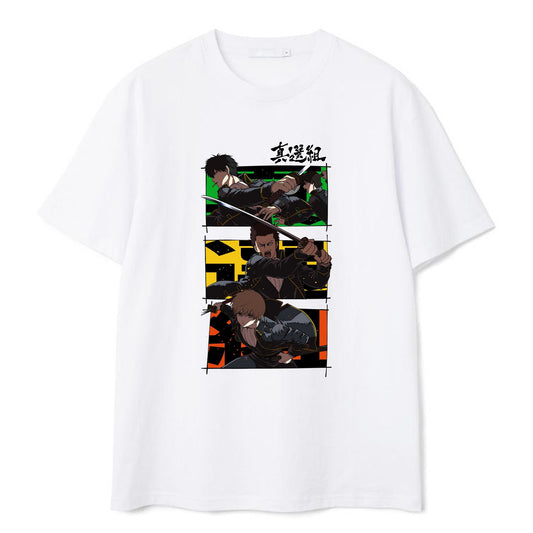 Gintama Print Button Down Short Sleeve Shirt
