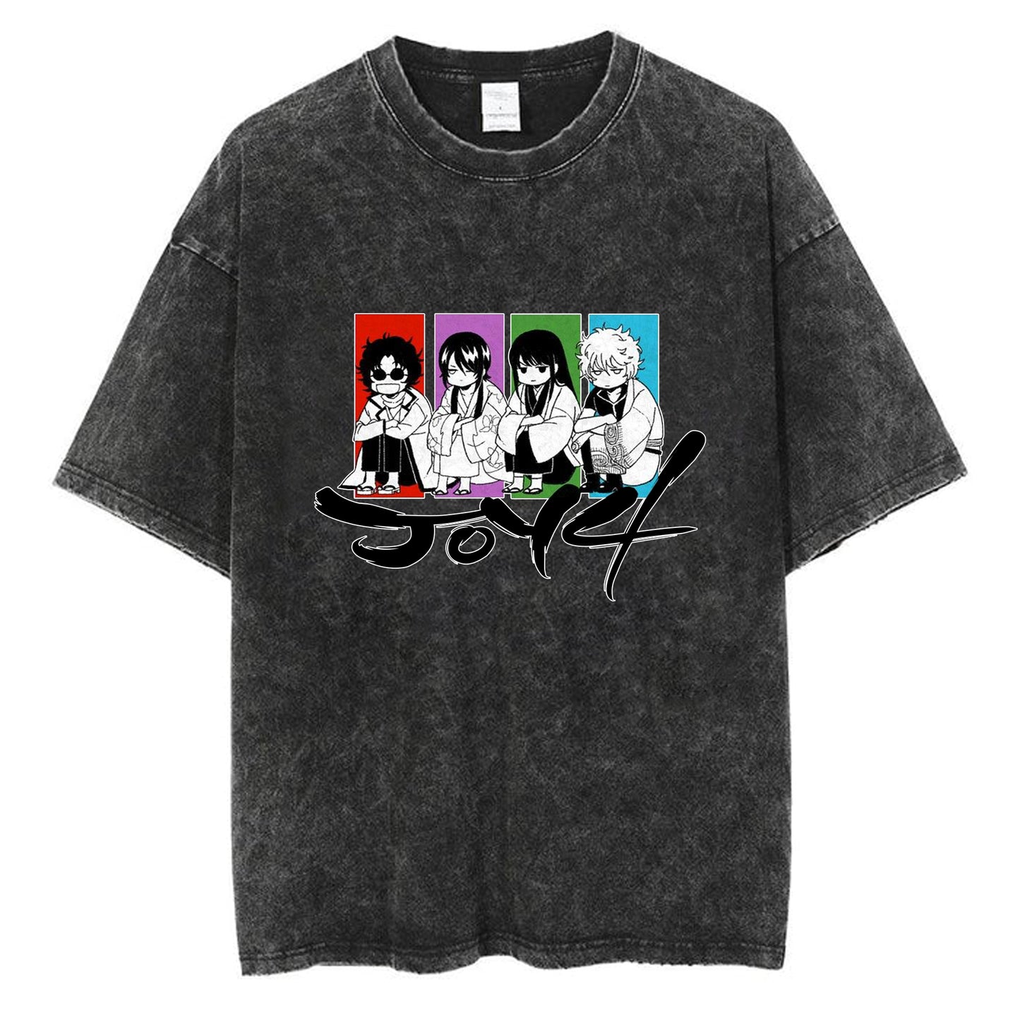 Gintama Print Button Down Short Sleeve Shirt,Summer T-shirts