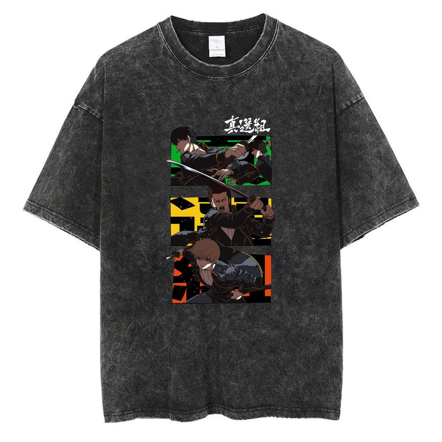 Gintama Print Button Down Short Sleeve Shirt