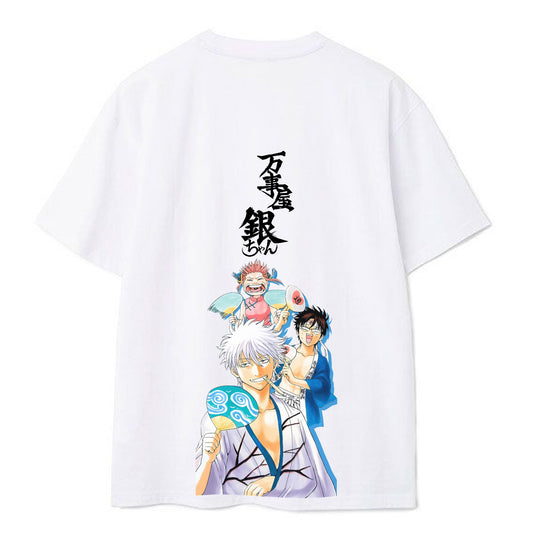 Gintamas Shirt Men's Printed Short Sleeve Tops Crew Neck T-Shirt