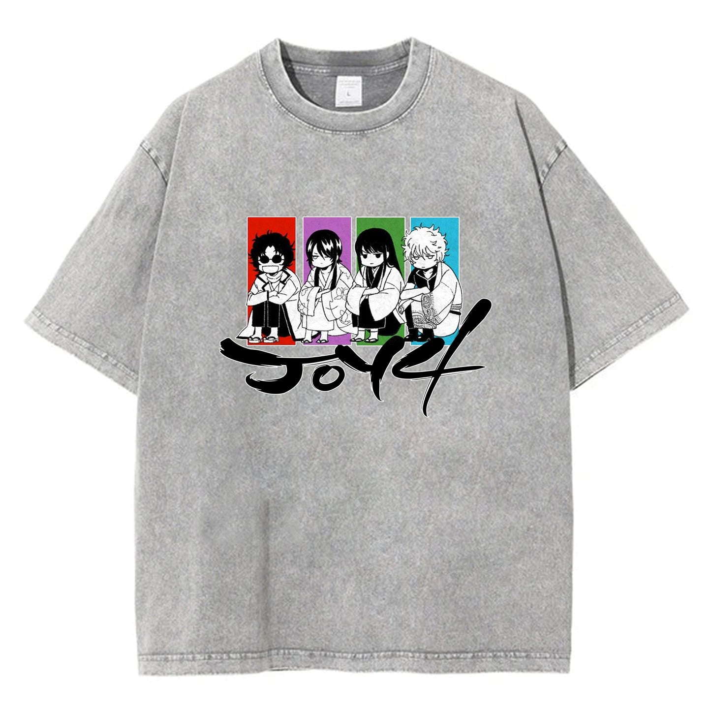 Gintama Print Button Down Short Sleeve Shirt,Summer T-shirts