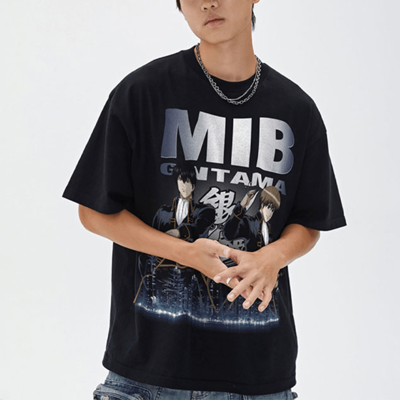 GINTAMA MEN IN BLACK TEE